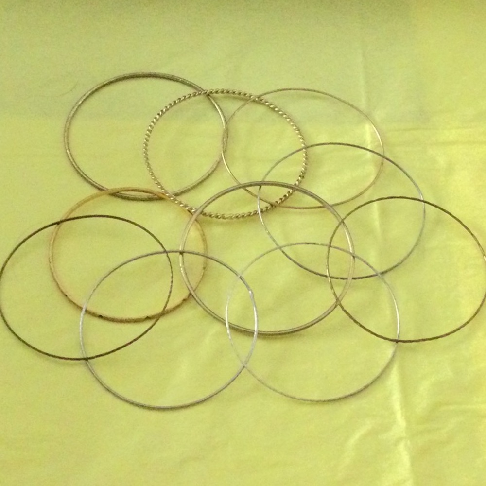 CLEARANCE 10 Thin Goldtone Bangles